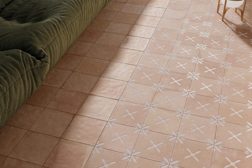 Pangea sand tiles laid on floor