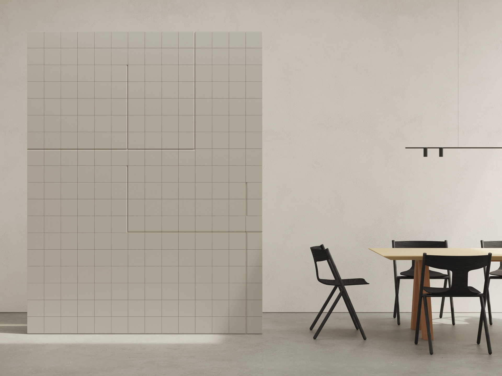 Mosaic - Living room with ceramic tile feature