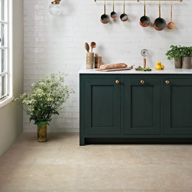 Pottery Porcelain Brick Natural Cotton & Wychwood Limestone Velvet